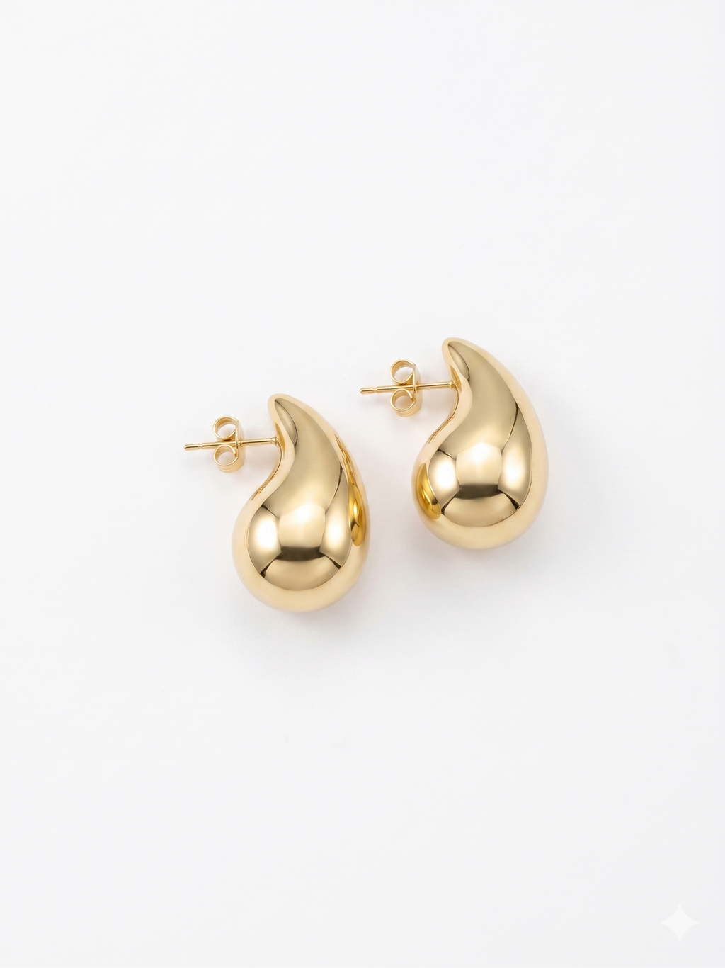 Aros Gotas Grandes Infladas Enchape Oro 2.8 cms
