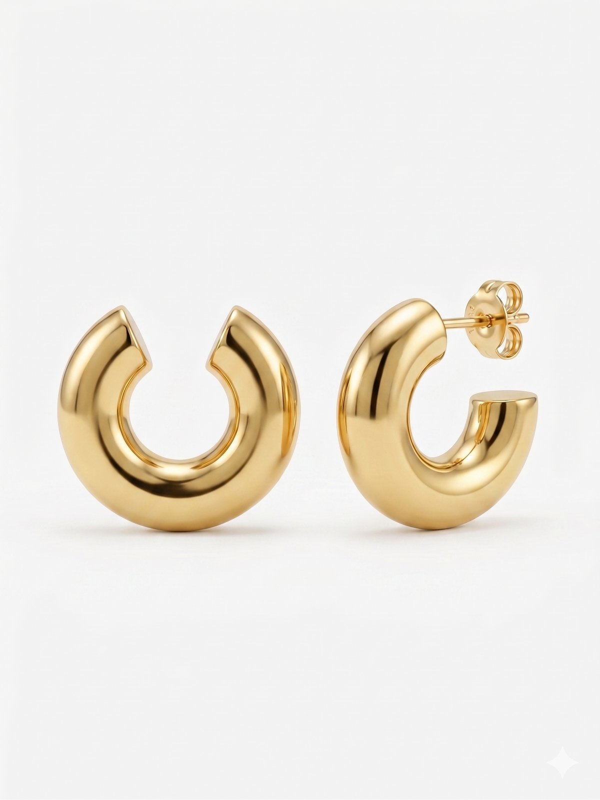 Aros Argolla Inflada Grande Enchape Oro 2.9 cms