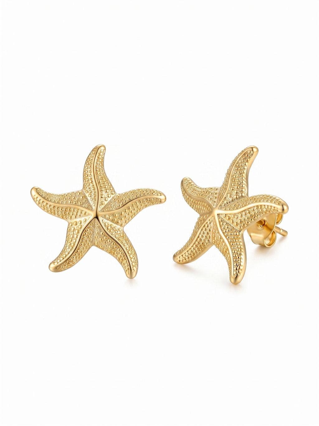 Aros Estrella de Mar Grande Enchape Oro 3.7 cms