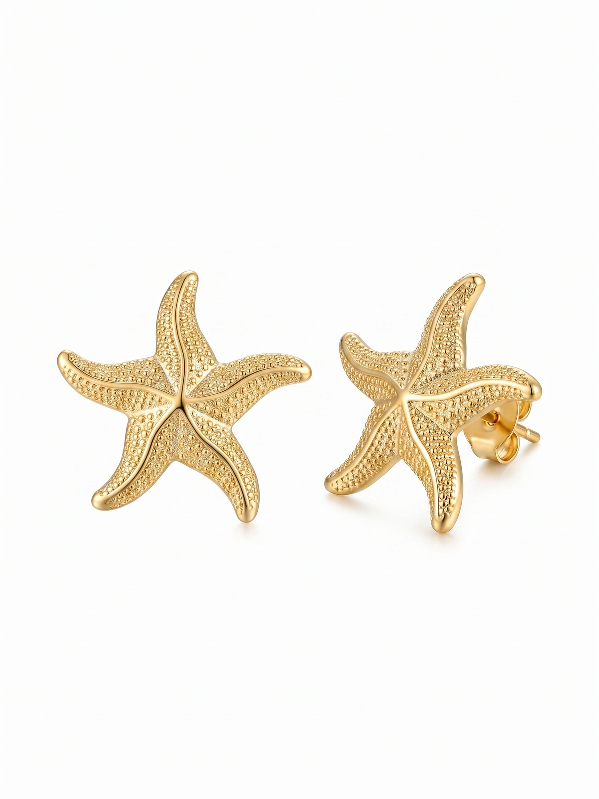Aros Estrella de Mar Grande Enchape Oro 3.7 cms