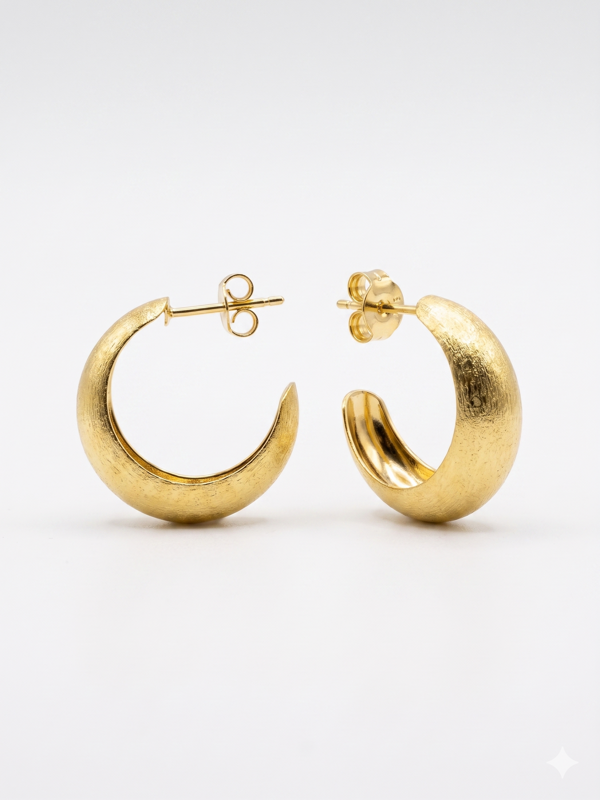 Aros Argolla Ancha Enchape Oro Satinada 3 cms