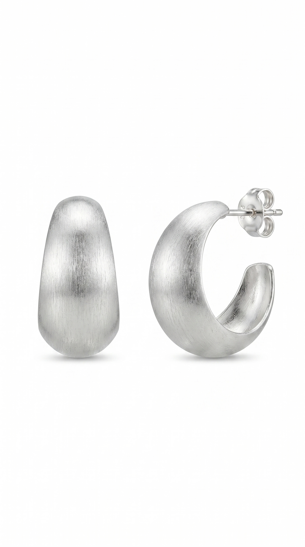 Aros Argolla Ancha Enchape Plata Satinada 3 cms