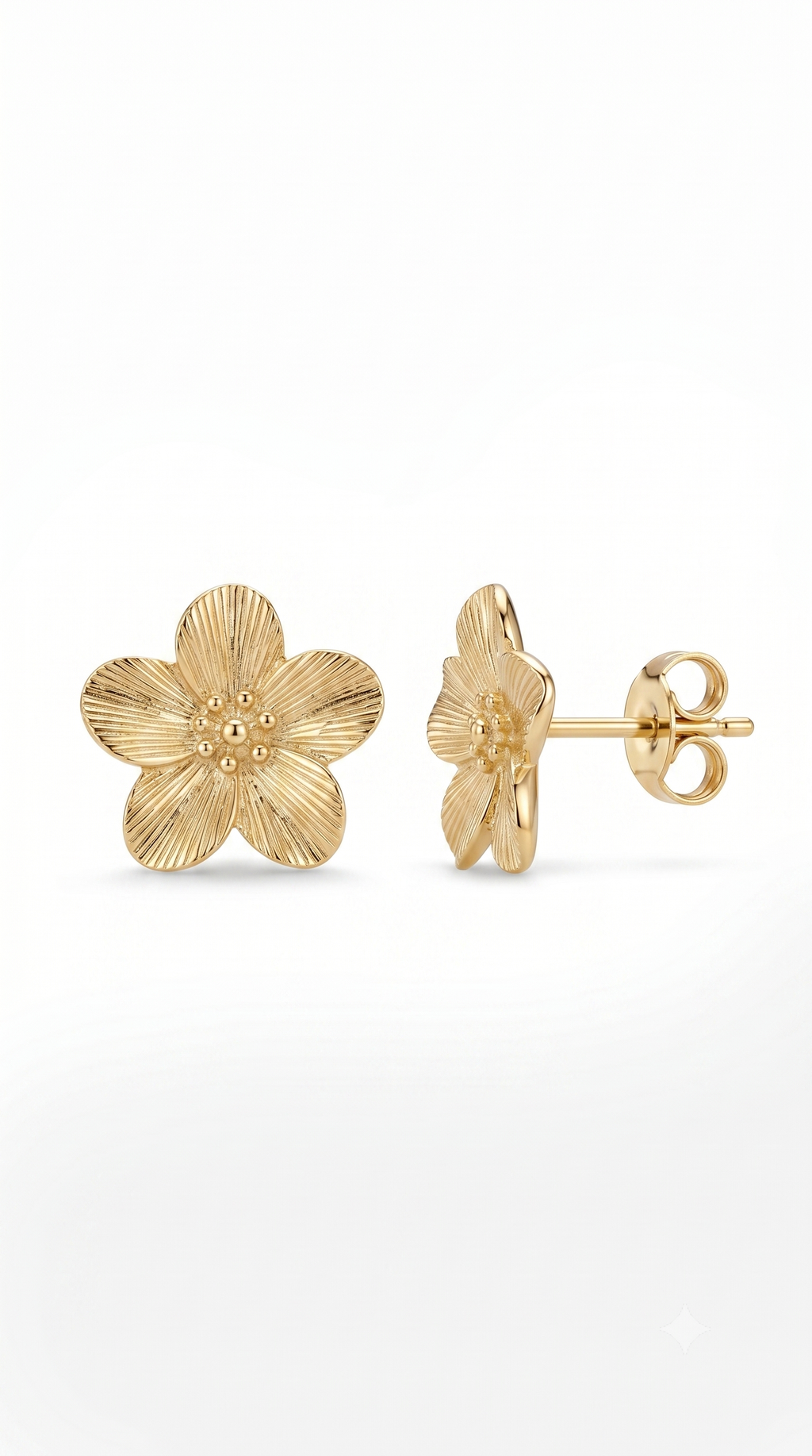Aros Flor Plata pequeña 2.1 cms
