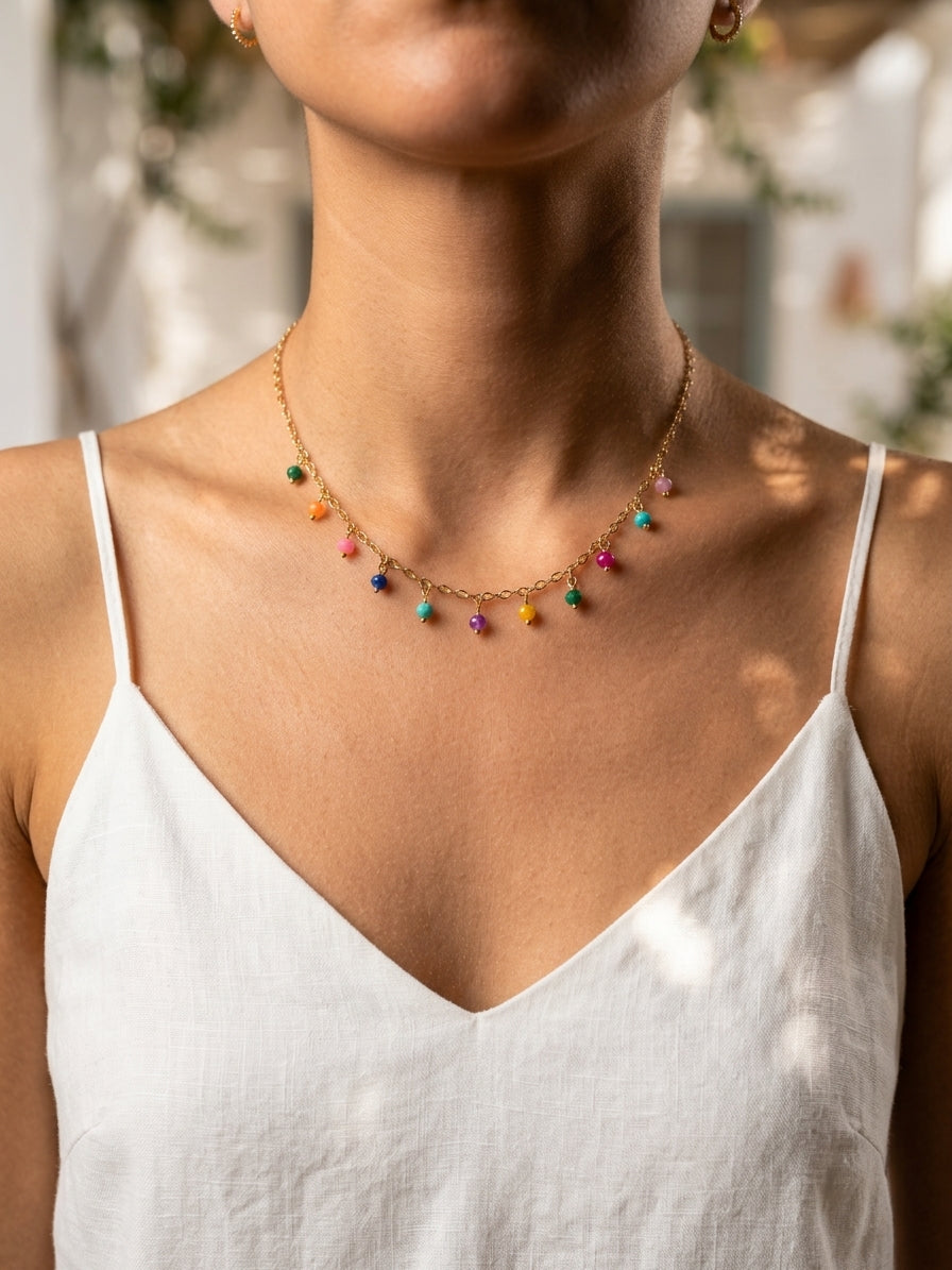 Collar Ágatas de Colores