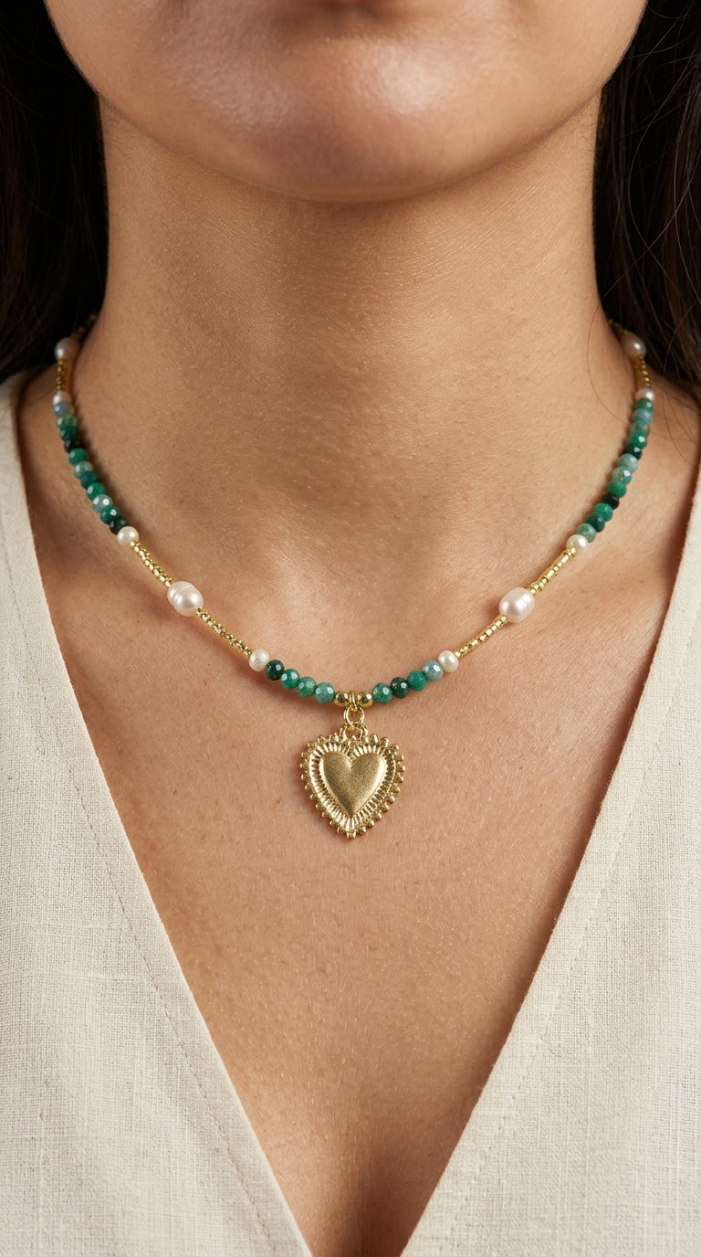 Collar Ágatas verde