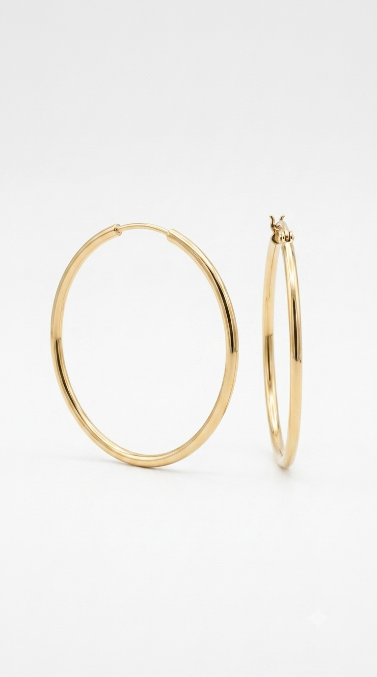 Aros Argollas Grande Enchape Oro 5 cms