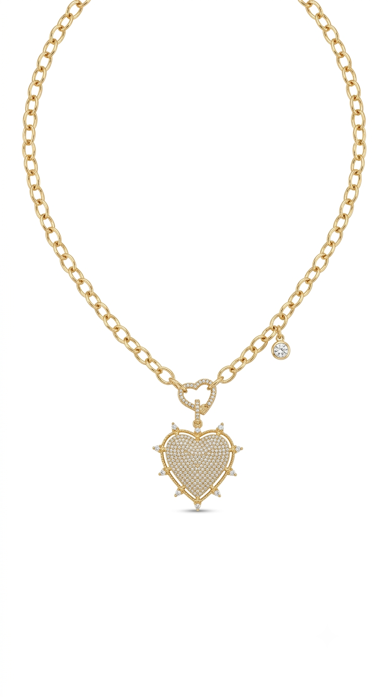 Collar  Corazón Microcircones