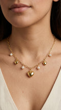 Collar Corazones Inflados y Cristales