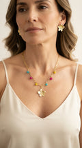 Conjunto Collar y Aros Florecer