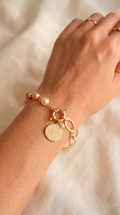 Pulsera Perlas Rosé Mitad Cadena