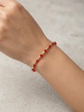 Pulsera Mostacilla y Cristales Enchape Oro