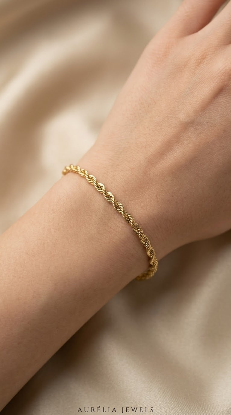 Pulsera Turbillón Enchape Oro