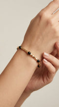 Pulsera Mostacilla Cuadrada y Cristales  (color a elección)