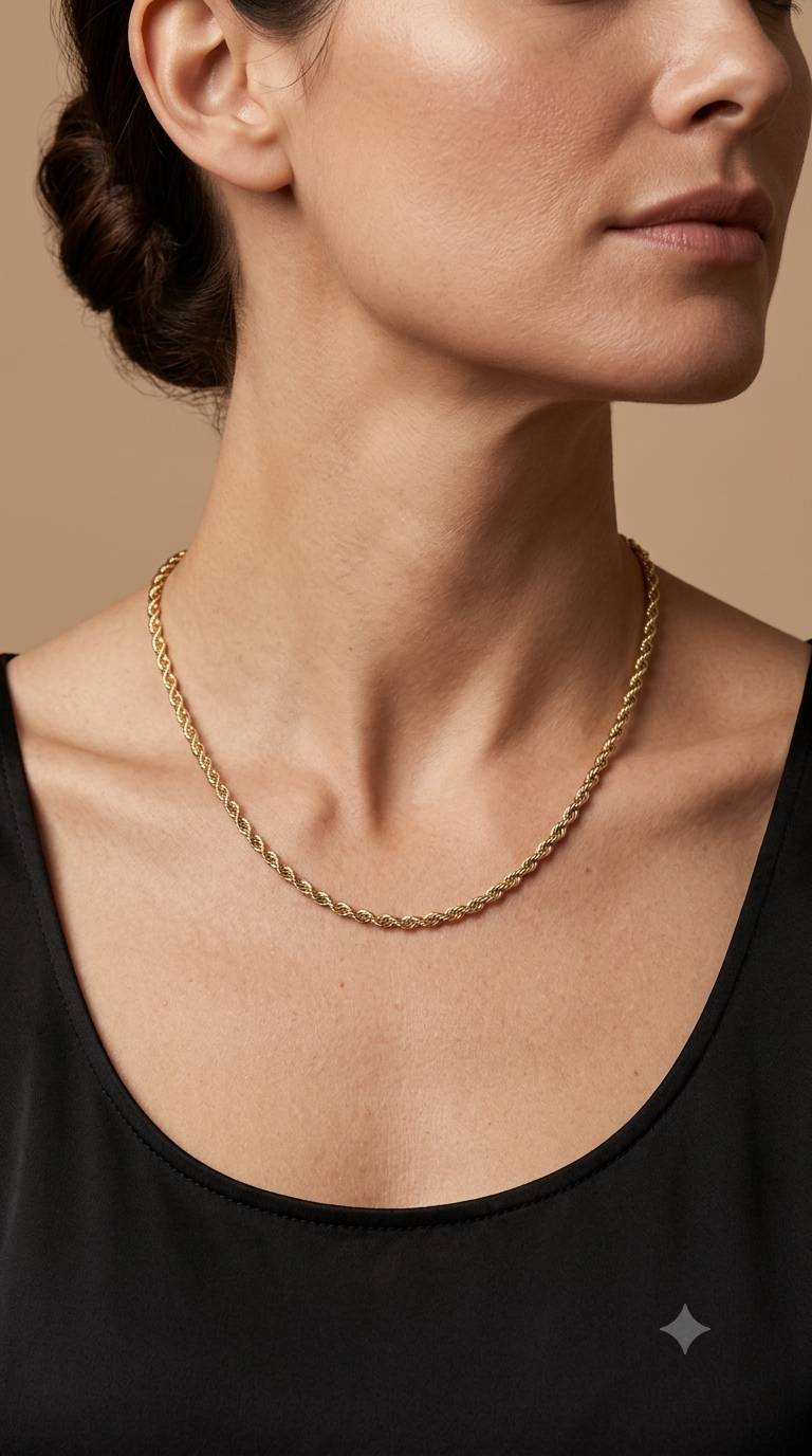 Collar Turbillón Enchape Oro 45 cms