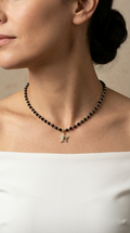 Collar Cristales y Estrella Microcircones Enchape Oro