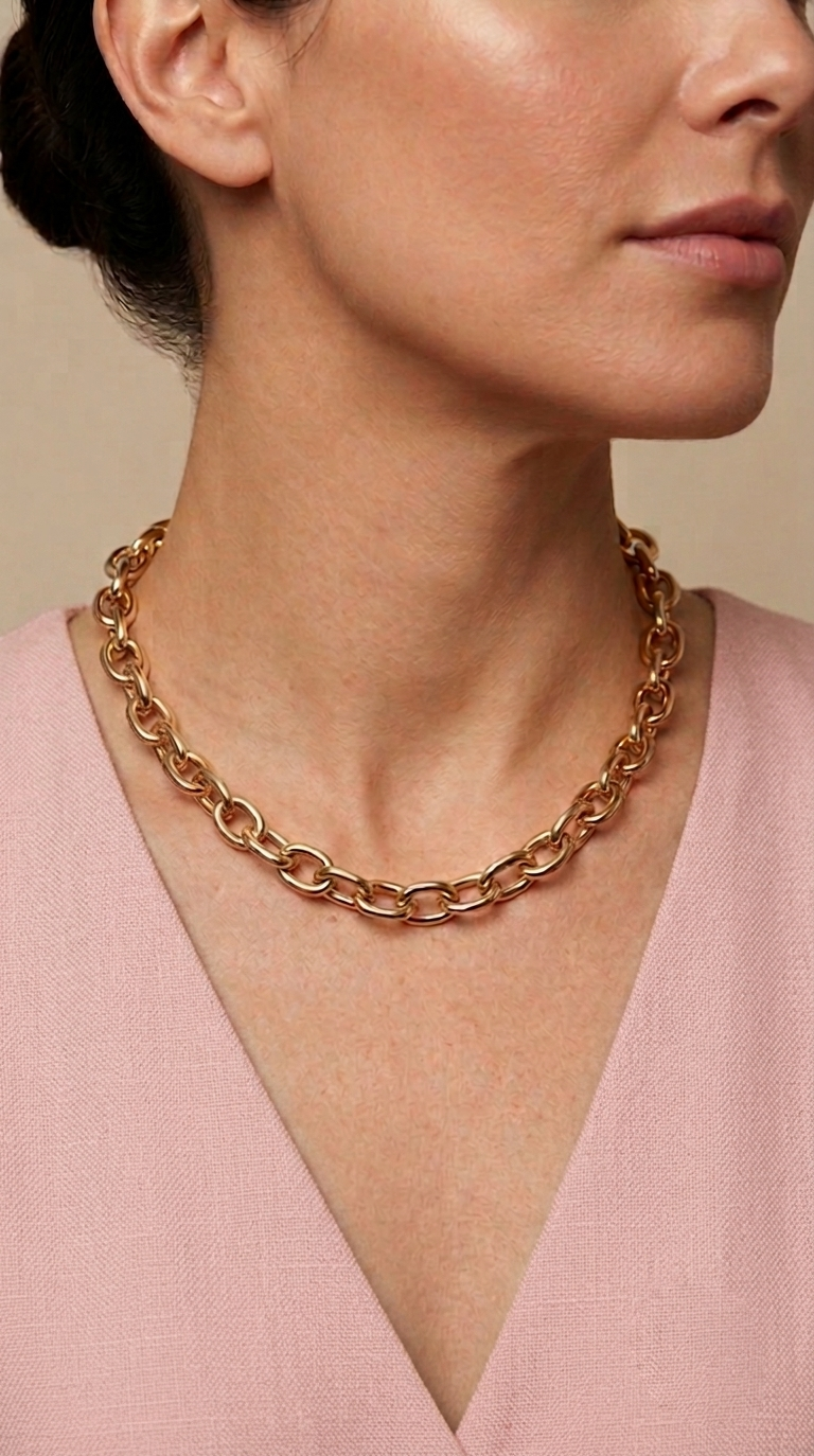 Choker Eslabones Enchape Oro