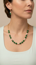 Conjunto Agatas Verde Encape Oro