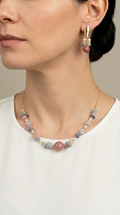 Conjunto Agatas Chip Pastel Enchape Oro