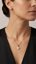 Conjunto Corazón Microcircones Enchape Oro