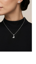 Conjunto Corazón Pequeño Microcircones Enchape Plata