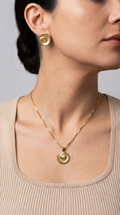 Conjunto Espiral Enchape Oro