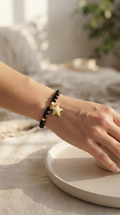 Pulsera de Ónix Dije Estrella Enchape Oro