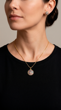 Conjunto Redondo Microcircones Colores - Enchape Oro