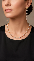 Conjunto Perla Shell y Mostacilla Enchape Oro