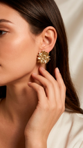 Aros Girasoles Enchape Oro