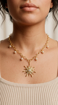 Collar Sol de Gracia Microcircones y Perlas Shell