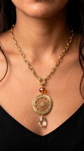 Collar Mandala y Gota Cristal