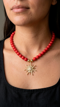 Collar Jade Rojo y Sol Microcircones
